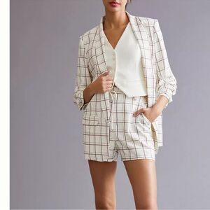 Anthropologie Mare Mare Cream Blazer and Shorts Set size Large